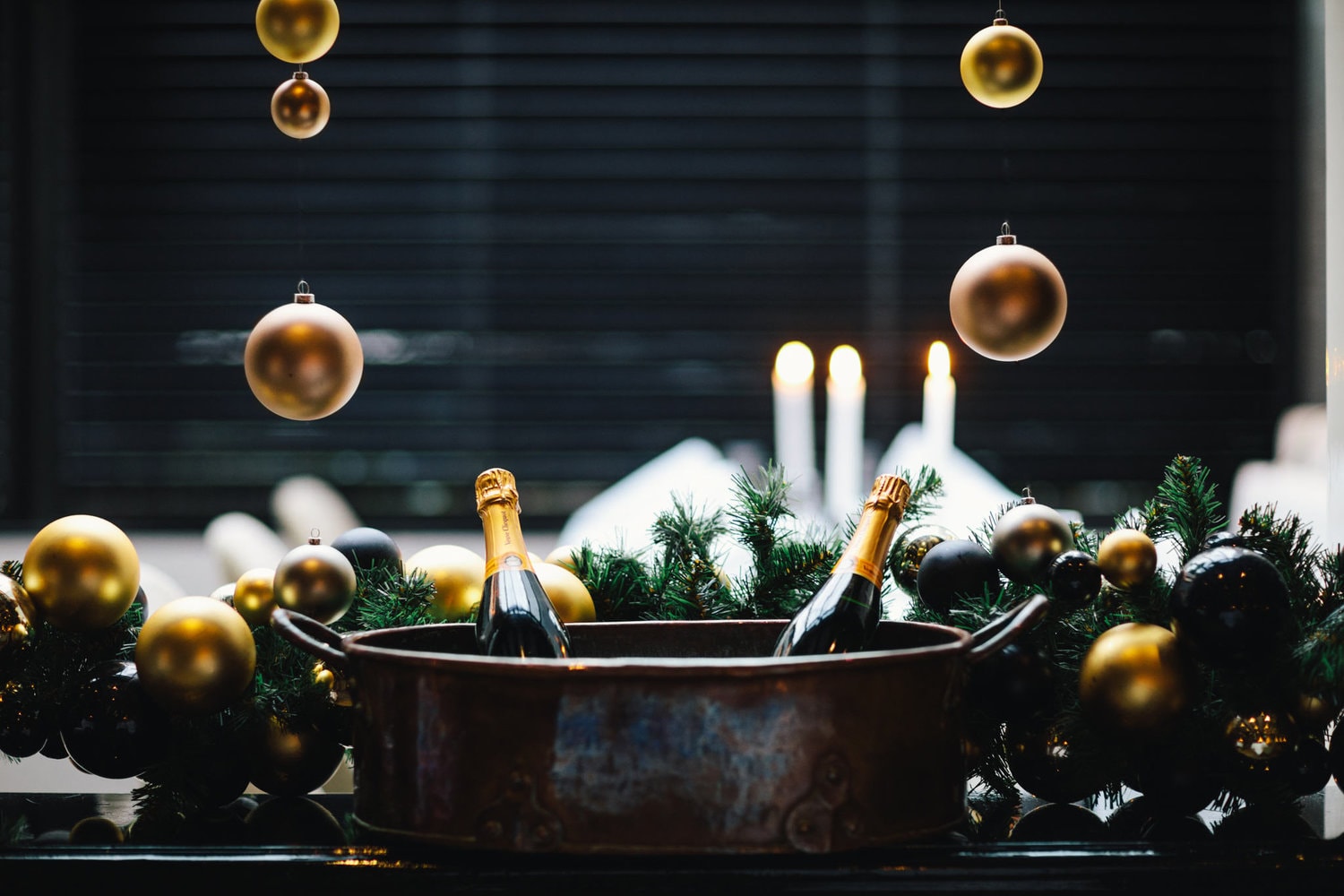 The champagne is ready to be poured in for the guests during Christmas and New Years Eve in 2 Michelin Star Restaurant Vinkeles, in luxury boutique hotel The Dylan Amsterdam.